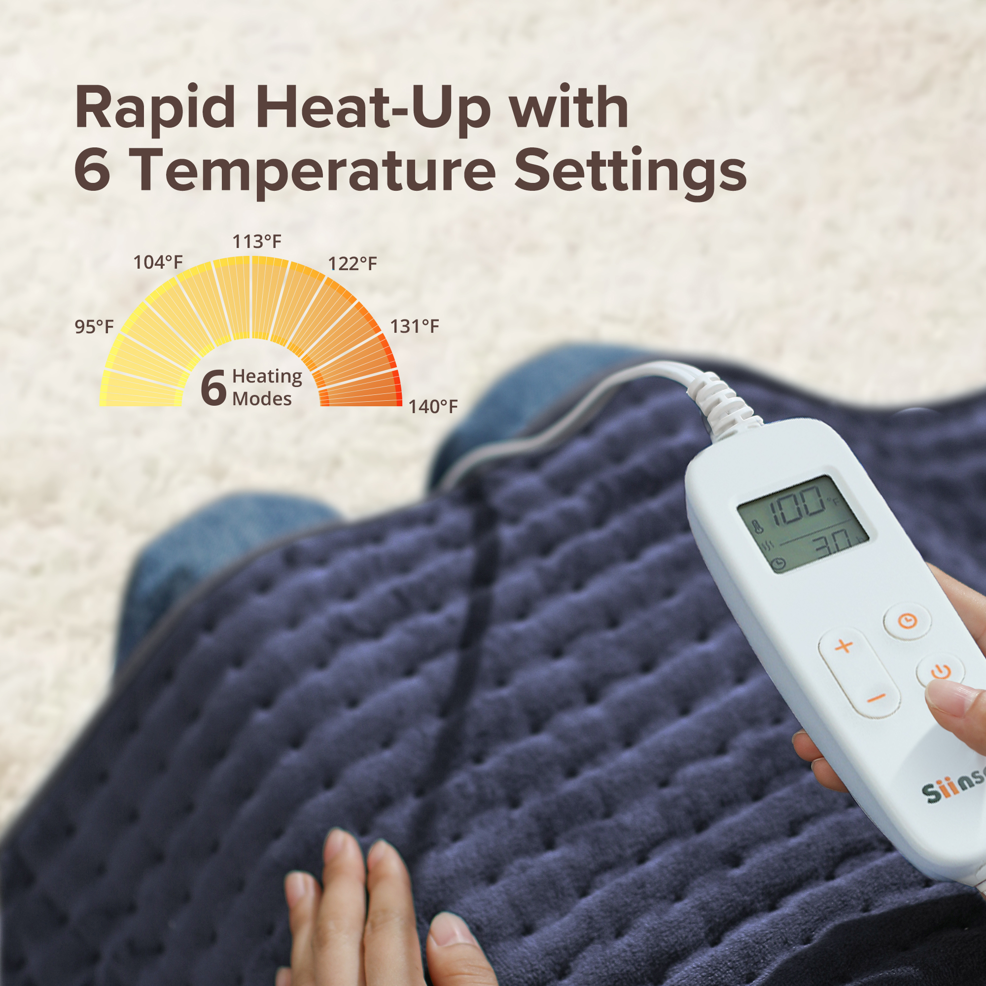 TaoTronics Extra Large Electric Heating Pad 33"×17" photo 6