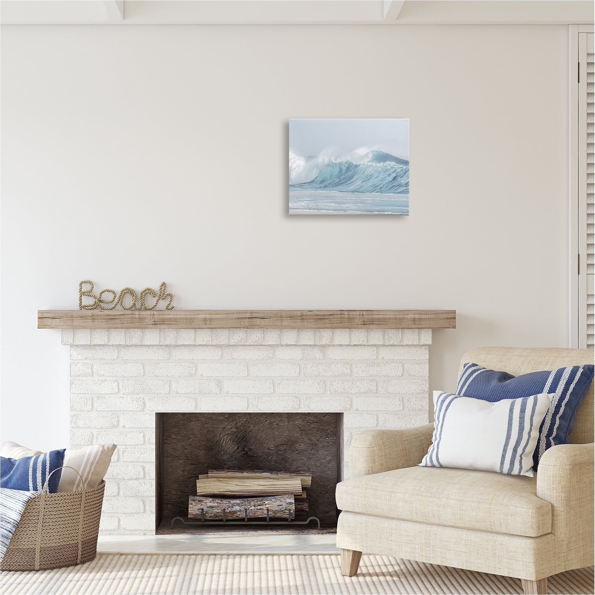 Stupell Industries Ocean Tsunami Waves Landscape Photography Gallery Wrapped Canvas Art Print Wall Art, 20 x 16