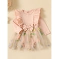 thumbnail image 3 of GXFC Baby Girls Fall Princess Dress Clothes 3M 6M 9M 12M 18M Infant Girls Long Sleeve Bow Embroidery Romper Dress Mesh Tulle A-line Dress Spring Autumn Clothing for Newborn Girls, 3 of 9