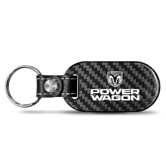 RAM Power Wagon 100% Real Carbon Fiber 3 mm Thick Tag Style Key Chain Keychain