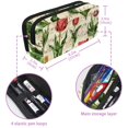 thumbnail image 5 of MUOOUM Pencil Case, Vintage Music Notes Tulip Pattern Large Capacity Pencil Pouch Stationery Pen Bag, 5 of 7