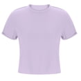 thumbnail image 5 of Yuyuzo Crop Tops pour Femmes T-Shirts à Manches Courtes Col Rond T-Shirts Unis Coupe Ample Été, 5 of 5