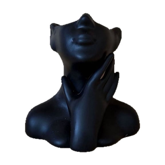 Pxyqht Face-Shaped Decorative Vase Modern Bust Sculpture Flower Pot for Home Office Desk Multi-Functional Organizer for Flowers and Supplies