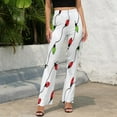 thumbnail image 4 of Christmas Lights Pattern on White High Waisted Casual Flared Trousers Summer Home Pants Gift Street Fashion Night Club Big Size Trousers, 4 of 5