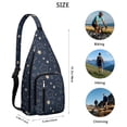 thumbnail image 2 of Stellar Navigation Sling Backpack - Star Map & Compass Print (Durable), 2 of 4
