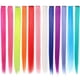 thumbnail image 4 of RV Extensiones de cabello, 12 piezas Extensiones de cabello lacio de colores Clip Extensiones de cabello de arco iris Clip multicolor en postizo para mujeres Niñas Niños Regalo Accesorios de vestir de fiesta. Rojo Verde, 4 of 4