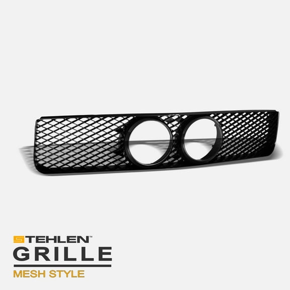 Stehlen 642167820512 Mesh Front Hood Bumper Grille with Fog Lights Hole - Black For 2005-2009 Ford Mustang GT