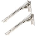 thumbnail image 2 of Soportes De Estante Plegables Resistentes De 2 Piezas - Soporte De Estante Plegable De Estante Triangular de material acero Inoxidable Resistente (plata) - 12 pulgadas perfecl Soporte de estante de pared, 2 of 8