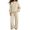 Khaki, variant on Szluipve Women Full Zip Hoodie 2 Piece Outfits Drawstring Long Sleeve Zip‑Up Hooded Jacket and Elastic Waist Wide Leg Pants Casual Tracksuit Loungewear Set Light Gray XL