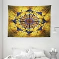 thumbnail image 1 of Yellow and Blue Tapestry, Mandala with Golden Floral Ornamental Psychedelic Fantasy Rays Asian Pattern, Wall Hanging for Bedroom Living Room Dorm Decor, 80W X 60L Inches, Navy Gold, by Ambesonne, 1 of 2