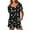 Black, variant on Meichang Women's Short Sleeve Pajama Sets with Shorts Casual Scoop Neck 2 Piece Lounge Sets Trendy Star and Moon Print Loose Fit Pockets Sleepwear Outfit Sets