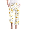 thumbnail image 2 of LEBONYARD Womens Pants Plus Size,Womens Pants Clearance,Women Casual Pants Straight Leg Drawstring Elastic Waist Loose Comfy Trousers with Pockets Yellow M, 2 of 5