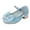 Blue, variant on Zshosam Princess Shoes Girls Heels Dress Shoes Mary Jane Rhinestone Bows Pumps Low Heel Princess Flower Wedding Party (Silver,10)
