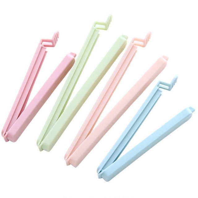 60 clips de plástico para chips para paquetes de alimentos, clips de bolsas de sellado de diseño curvo para alimentos, cocina y hogar (grande 30. Pequeño 30)