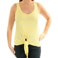 thumbnail image 3 of maison Jules Womens Tie Hem Tank Top, Yellow, Large, 3 of 4