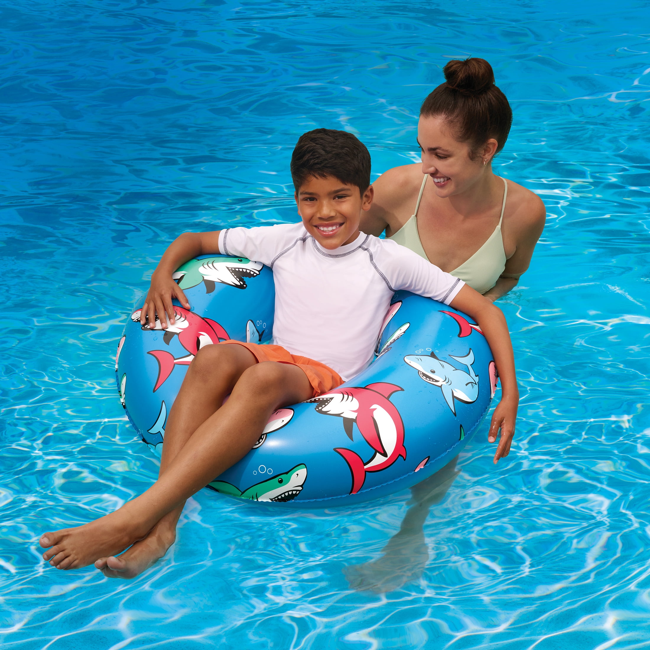Bluescape Blue Shark Inflatable Swim Tube Pool Float, for Kids & Adults, Age 9 & up, Unisex