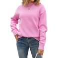 thumbnail image 2 of Women'S Long Sleeve Round Neck Pullover Sweater Bowknot Backless Knit Tops Pink L, 2 of 9