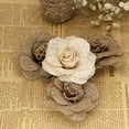 thumbnail image 4 of 4PCS Artificial Flower Decoration Linen Ornament Fake Flower Adornment for Wedding Party Costume (Light Brown), 4 of 6