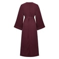 thumbnail image 4 of BadyminCSL Women's Loose Robe Casual Dress Foundation Solid Color Large Dress Round Neck Long Sleeve Dress, 4 of 8