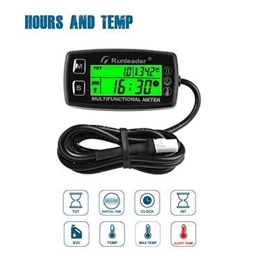 Runleader Engine Temp Gauge Meter, Hour Meter And Tachometer User