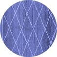 thumbnail image 1 of Ahgly Company Machine Washable Indoor Round Abstract Blue Modern Area Rugs, 4' Round, 1 of 4