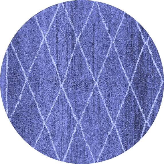 Ahgly Company Indoor Round Abstract Blue Modern Area Rugs, 4' Round
