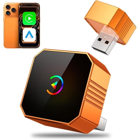 Wrongduck 2026 Wireless CarPlay Adapter for iPhone and Android Auto Plug and Play Wired to Wireless Car Adapter with Stable Connection Dual Band WiFi