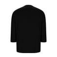 thumbnail image 6 of Women's 3/4 Length Sleeve Tops Oversized Crewneck Shirts with 2 Pockets Loose Fit Casual Blouses Solid Color Trendy Shirts Fashion Tees Spring Summer Outfits 2026 Black XXXXXL, 6 of 7