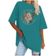thumbnail image 4 of Birdeem T-Shirt Décontracté à Col Rond Imprimé pour Femmes Manches Courtes Amples Blouse, 4 of 9