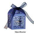 thumbnail image 3 of Amaiiu 50 Pieces Gift Boxes Snack Chocolate Cookie Package Holder Paper Decorative Atmospheres Packing Ribbon Hollow Container Blue, 3 of 8