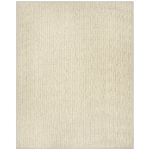 SAFAVIEH Natural Fiber Rosheen Bordered Area Rug, Light Grey, 8' x 10'