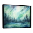 thumbnail image 2 of Designart "Minimalist Scenery Of The Northern Lights II" Northern Lights Floater Framed Wall Decor, 2 of 5