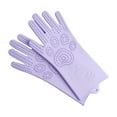 thumbnail image 1 of Methold 1 par de guantes de aseo para mascotas, cepillo de depilación multifuncional, herramienta de limpieza y fregado para baño, suministros para Aseo de mascotas Violeta Methold PT004353-03, 1 of 6