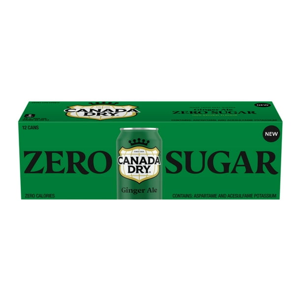 Canada Dry Ginger Ale Zero Sugar Can, 355 mL, 12 Pack, 12 x 355 mL Walmart.ca