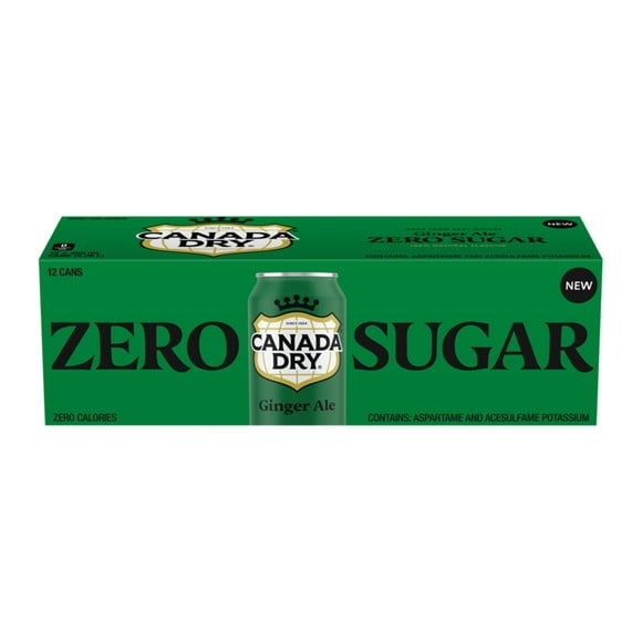 Canada Dry Ginger Ale Zero Sugar Can, 355 mL, 12 Pack, 12 x 355 mL