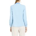 thumbnail image 3 of MODA NOVA Junior's Solid Color Tie Neck Button Down Long Sleeves Shirt Light Blue L, 3 of 5