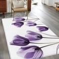 thumbnail image 2 of Purple Tulip Washable Area Rug 3x5 Minimalist Modern Flowers Art Low-Profile Large Area Rugs with Non Slip Backing Indoor Floor Carpet for Entrance Living Room Bedroom Home Office, 2 of 9