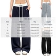 thumbnail image 3 of Straight Leg Sweatpants for Women Drawstring Pocket Elastic Waist Casual Sports Fitness Travel Lounge Pants, 3 of 5