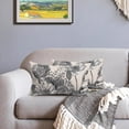 thumbnail image 5 of Vintage Flowers Lumbar Pillow Covers 12x20 Inch Set of 2 Black Gray White Floral Leaves Decorative Rectangular Throw Pillows For Couch Rustic Pillow Cases Home Decor For Sofa Living Room Outdoor, 5 of 6