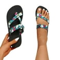 thumbnail image 4 of Women's Summer Beach Flip Flops Sandals, Comfortable Floral Casual Thong Sandals with Arch Support Lightweight Flexible Sole for Indoor Outdoor Daily Wear, 4 of 9