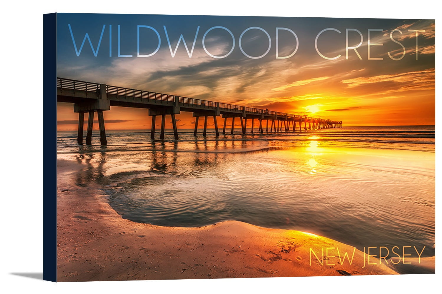 Wildwood Crest, New Jersey Pier and Sunset Lantern Press