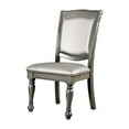 thumbnail image 2 of Furniture of America Alstroemeria Gray Faux Leather Dining Chair (Set of 2), 2 of 8