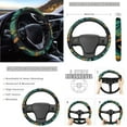 thumbnail image 3 of Yuyamidu Frog Car Seat Cover Full Set of 14 Palm Leaves Steering Wheel Cover Seat Belt Covers Car Center Control Cover Gabage Bag Rearview Mirror Cover Handbrake Cover Set Coasters, Green, 3 of 7