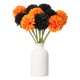 thumbnail image 1 of Uxcell 10 piezas de flores de bola de crisantemo artificial, ramo de flores de crisantemo falso de seda para decoración de hogar, jardín, boda y fiesta, naranja/negro, 1 of 7