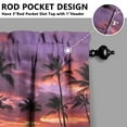 thumbnail image 5 of 3 PCS Kitchen Curtains Set - Tropical Palm Trees Design, Semi-Sheer White Tier & Valance (54x18 + 2x27.5x24 Inch), Rod Pocket Farmhouse Window Panels for Kitchen/Bathroom, 5 of 6