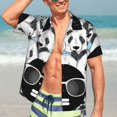 thumbnail image 7 of Disketp Hawaiian Shirts For Men,Black Head Woman With Panda Hair Print Mens Casual Short Sleeve Button Down Shirts Beach Shirt, 7 of 7