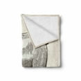 thumbnail image 2 of Pig Soft Flannel Fleece Throw Blanket, Vintage Hand-Drawn Illustration of Pig Rural Ranch Stockbreeding Theme, Cozy Plush for Indoor and Outdoor Use, 50" x 60", Eggshell and Dark Taupe, by Ambesonne, 2 of 6