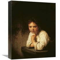 16 in. Girl at Window Art Print - Rembrandt Van Rijn