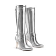 thumbnail image 3 of DREAM PAIRS Women's Metallic Stiletto Heeled Knee High Boots Sexy Fashion Pointed Toe Dress Boots with Stud and Zipper Tassel, 3 of 7