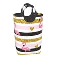 thumbnail image 2 of Lsque Gold Glittering Hearts and Flamingos Laundry Basket, Laundry Hamper, Dirty Clothes Hamper for Laundry, Collapsible, Waterproof Laundry Baskets with Aluminum Handles for Laundry, Dorm, Family, 2 of 6